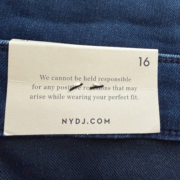 NYDJ Capri With Drawcord Hem Pilar Regular 16 Blue Dark Wash MARJCP2799 - Picture 8 of 15